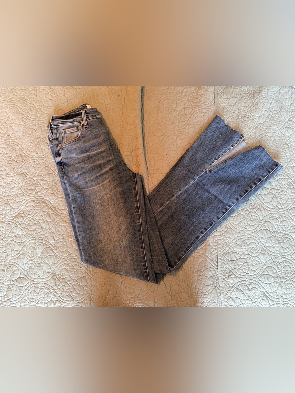 RISEN Jeans Size 3/26 High Rise Straight Flare Split Hem NWT